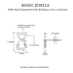 Certified Diamond Cat Stud Earrings