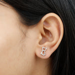 Certified Diamond Cat Stud Earrings