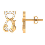 Certified Diamond Cat Stud Earrings