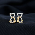 Certified Diamond Cat Stud Earrings