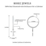 Certified Diamond Cross Drop Hoop Earrings