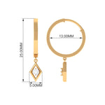 Minimal Diamond Drop Hoop Earrings with Certificate