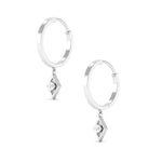 Minimal Diamond Drop Hoop Earrings with Certificate