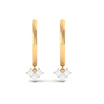 Minimal Diamond Drop Earrings with Hinged Hoop