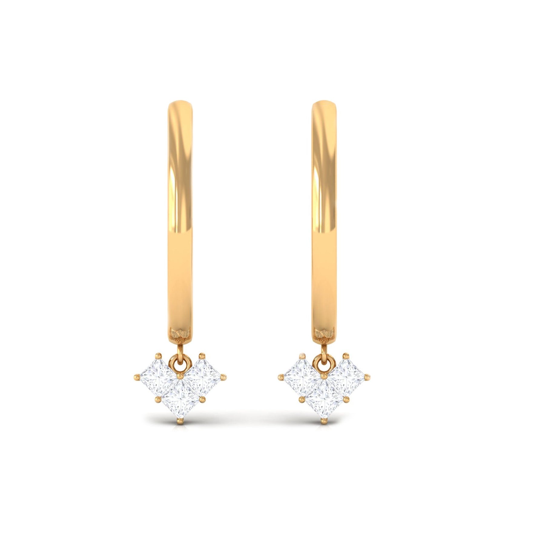 Minimal Diamond Drop Earrings with Hinged Hoop