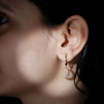 Certified Diamond Moon Drop Hoop Earrings