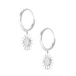 Certified Diamond Sunburst Hoop Earrings