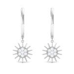 Certified Diamond Sunburst Hoop Earrings