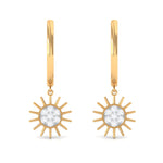 Certified Diamond Sunburst Hoop Earrings