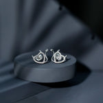 Round Diamond Devil Heart Earrings