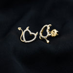Round Diamond Devil Heart Earrings