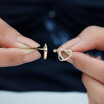 Round Diamond Devil Heart Earrings