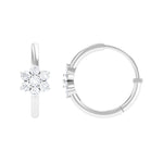 Diamond Flower Hoop Earrings For Her