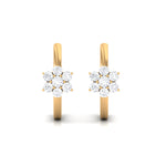 Diamond Flower Hoop Earrings For Her