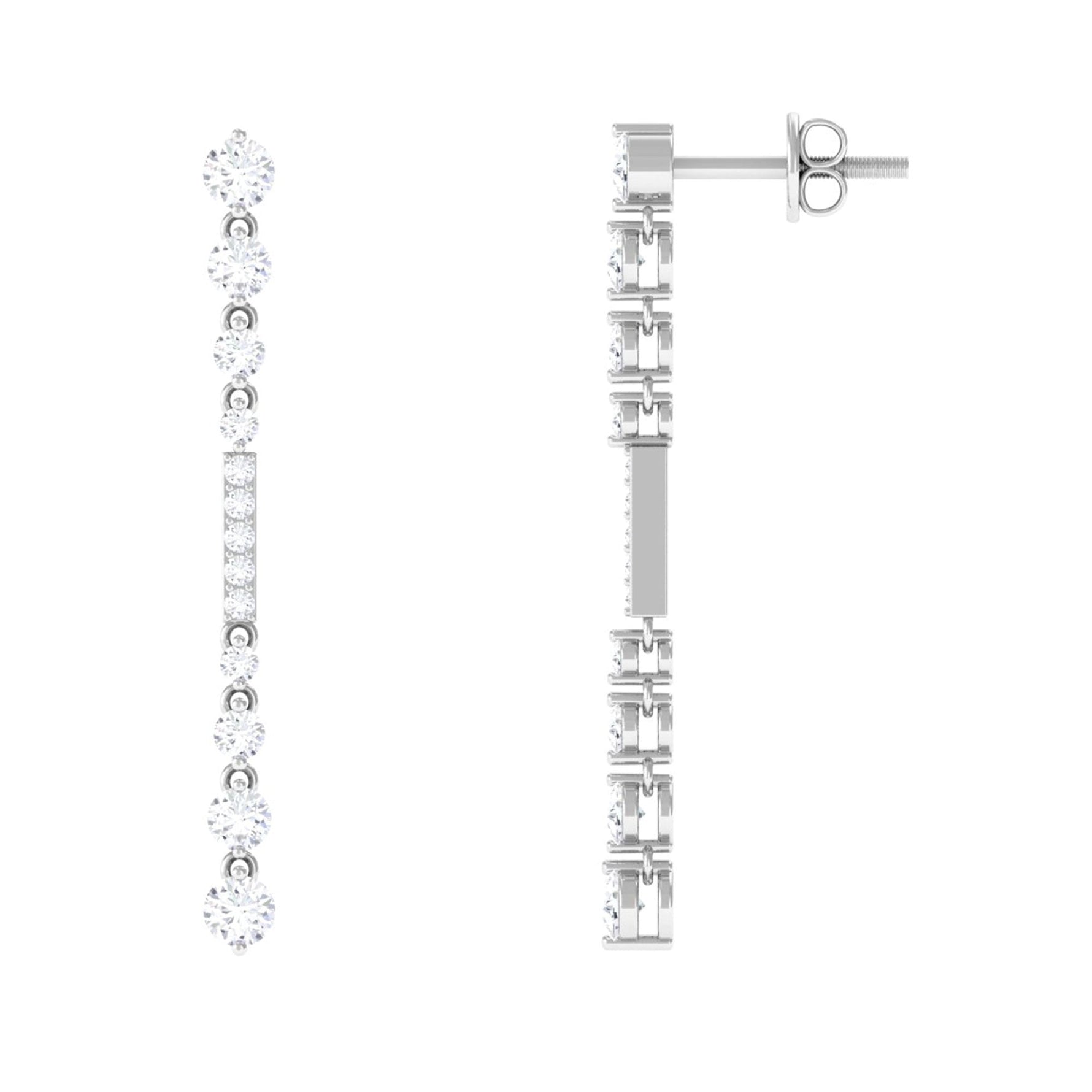 1.25 CT Certified Moissanite Simple Dangle Earrings