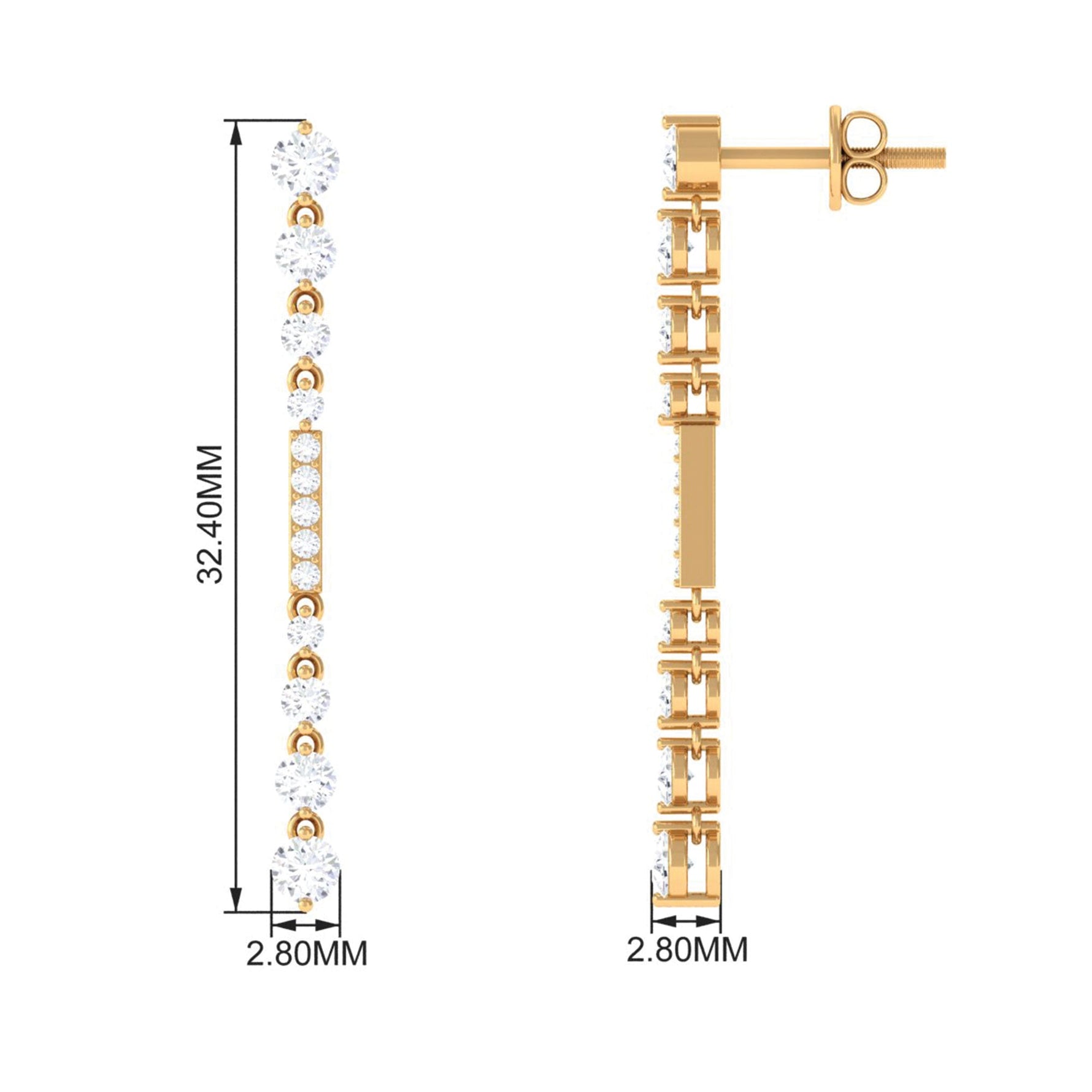 1.25 CT Certified Moissanite Simple Dangle Earrings