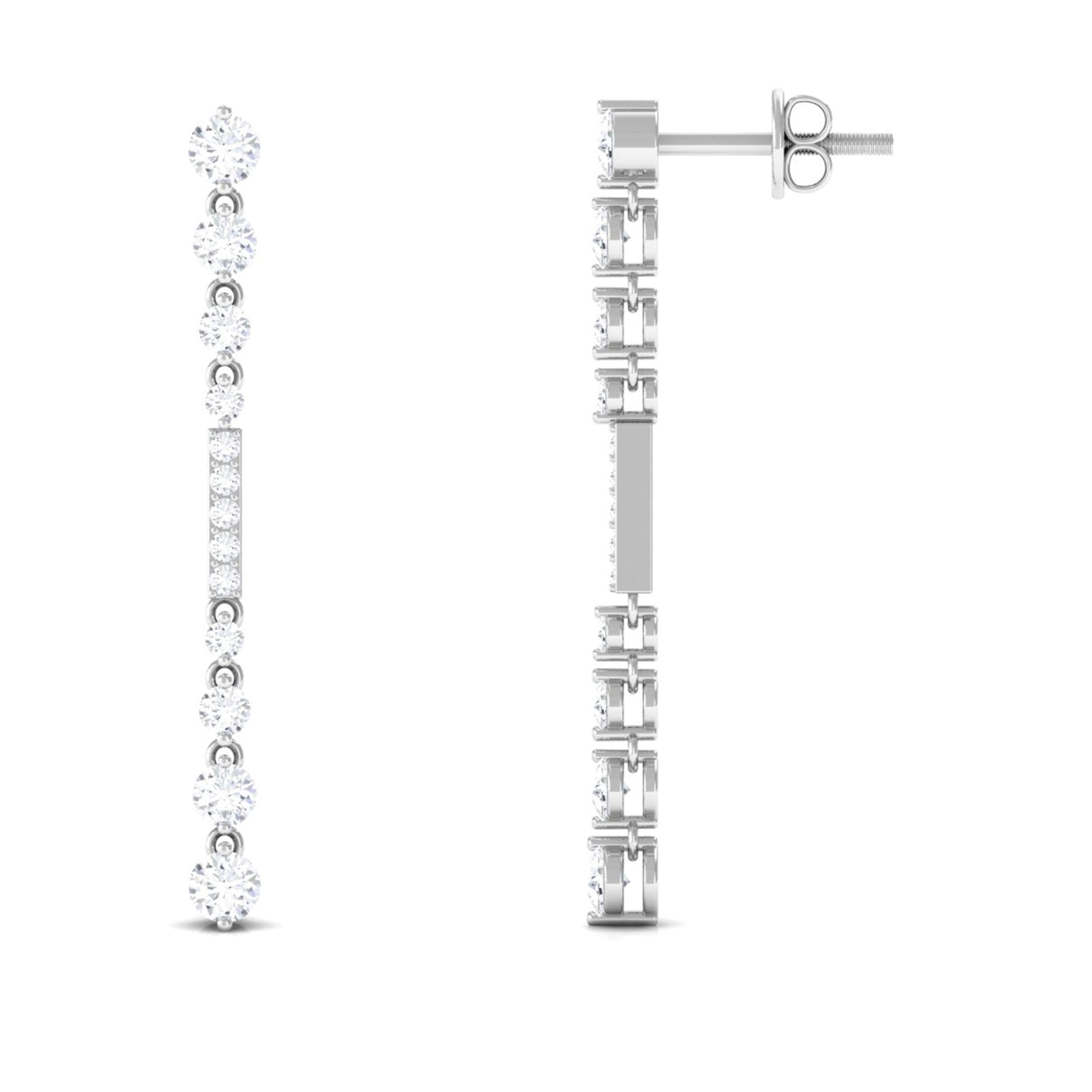 1.25 CT Certified Moissanite Simple Dangle Earrings