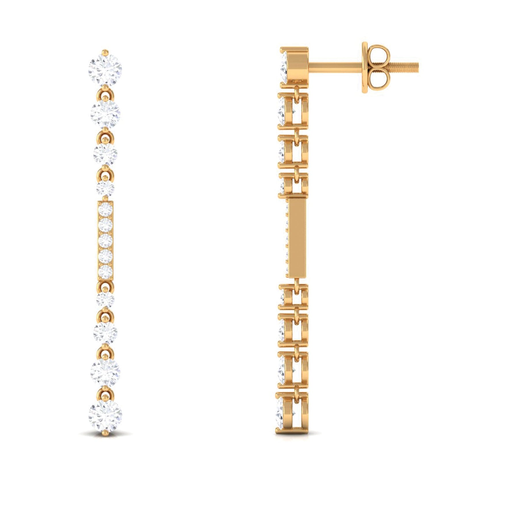 1.25 CT Certified Moissanite Simple Dangle Earrings