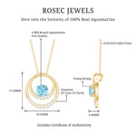 1.25 CT Aquamarine and Diamond Circle Pendant Necklace