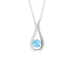 1.25 CT Aquamarine and Diamond Teardrop Pendant Necklace