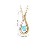 1.25 CT Aquamarine and Diamond Teardrop Pendant Necklace