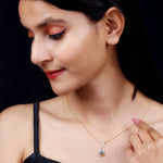 1.25 CT Aquamarine and Diamond Teardrop Pendant Necklace