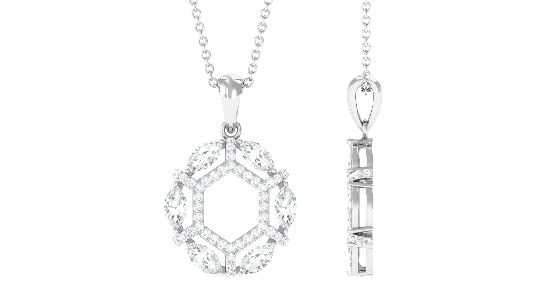 1.25 CT Certified Moissanite Art Deco Pendant Necklace