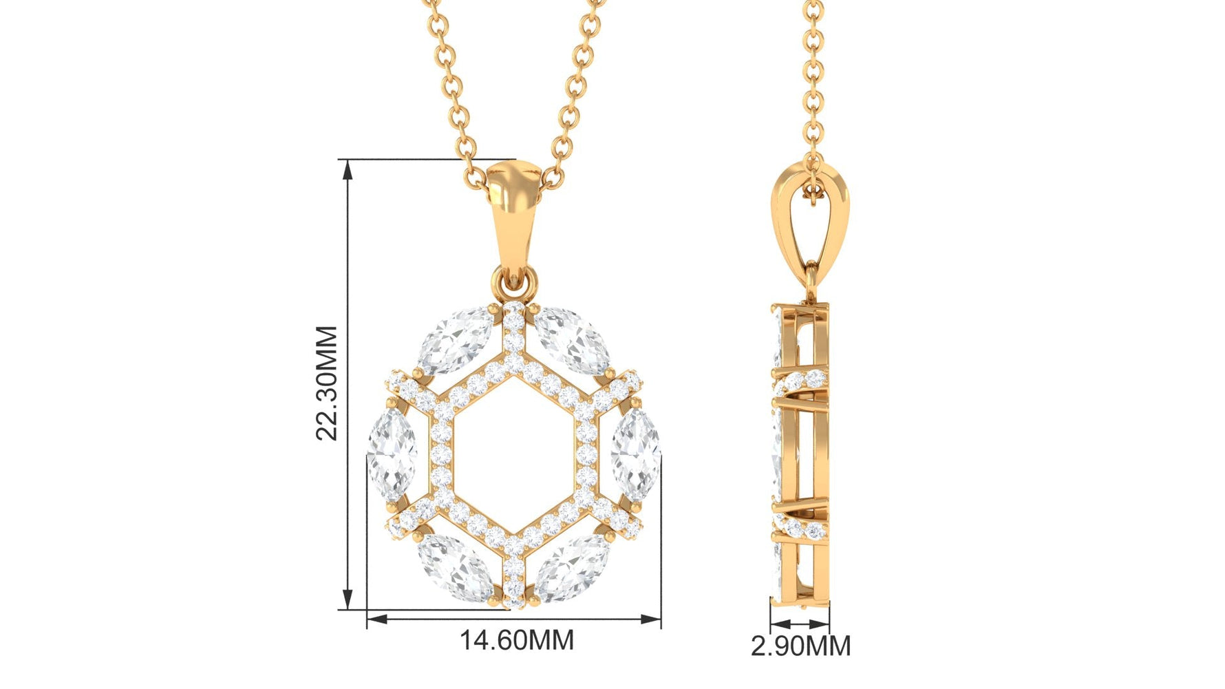 1.25 CT Certified Moissanite Art Deco Pendant Necklace