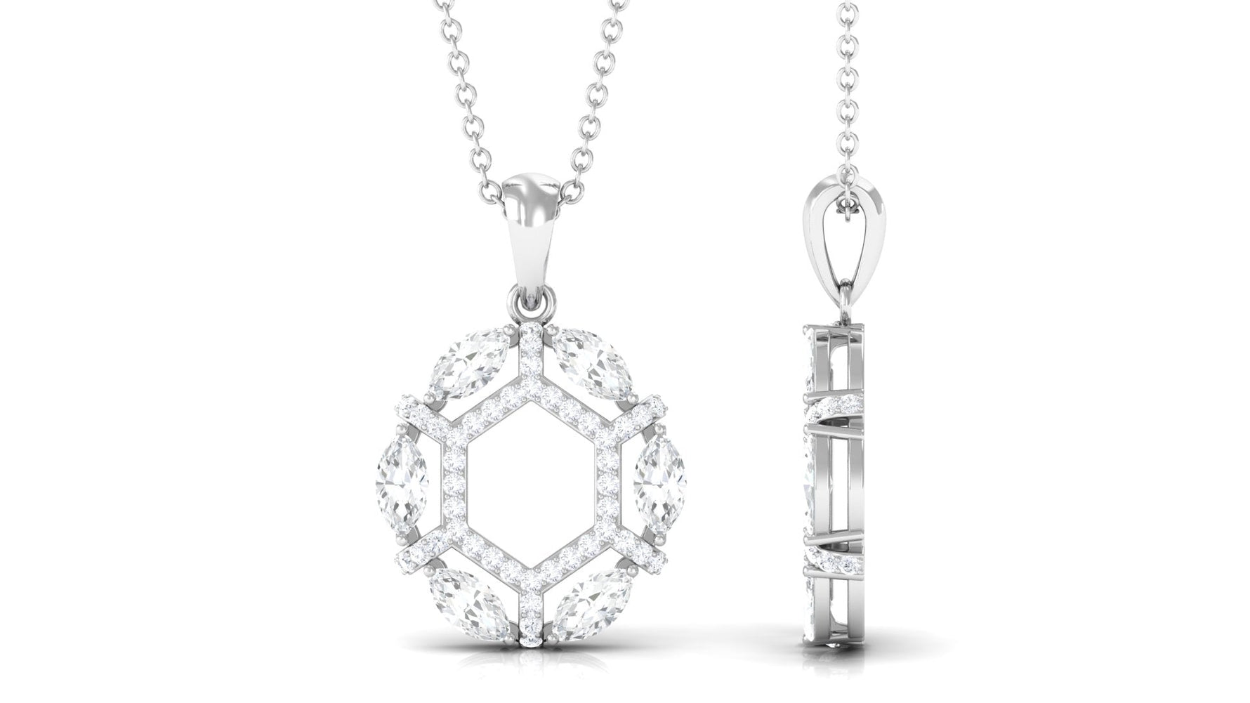 1.25 CT Certified Moissanite Art Deco Pendant Necklace