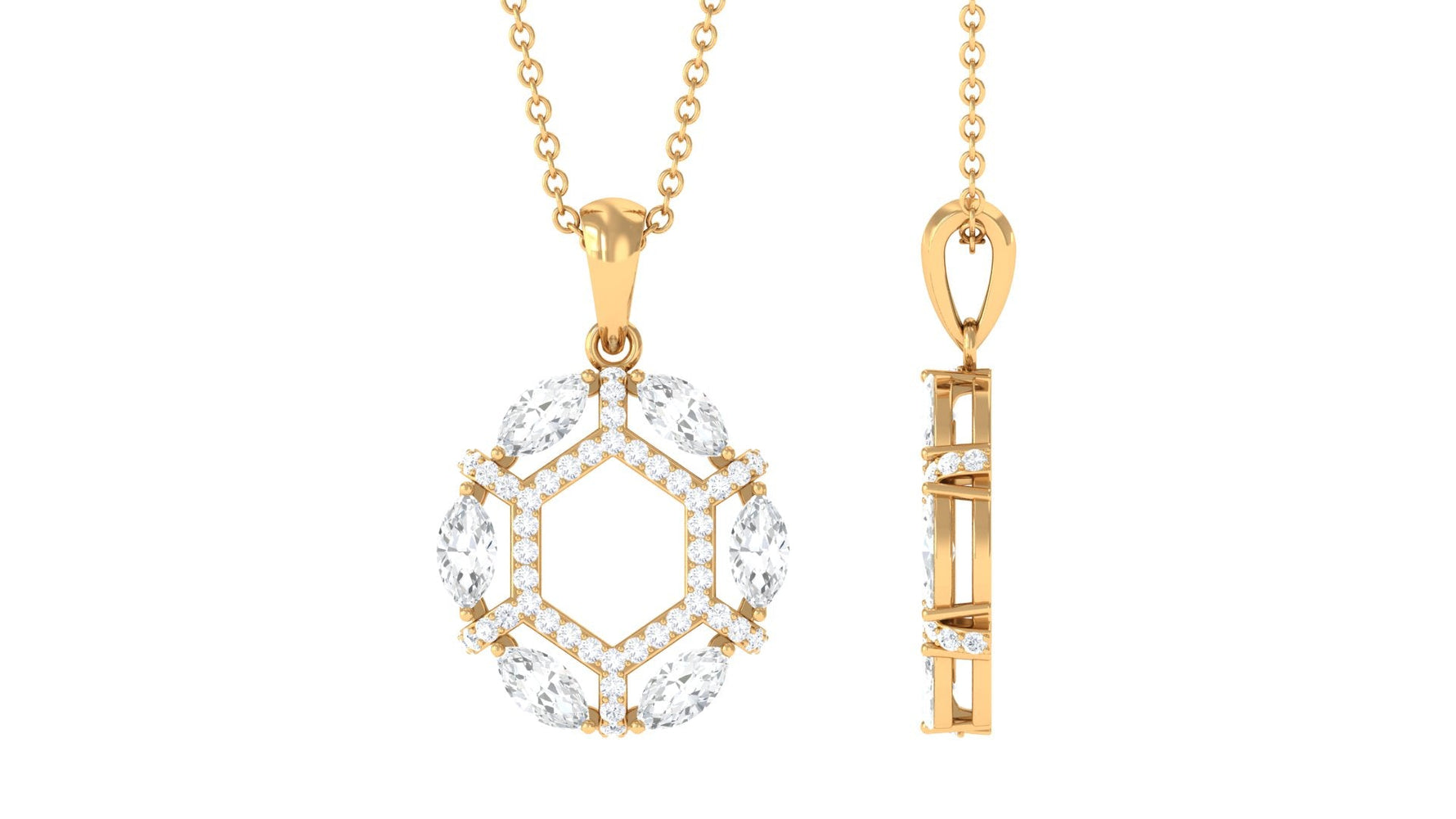 1.25 CT Certified Moissanite Art Deco Pendant Necklace