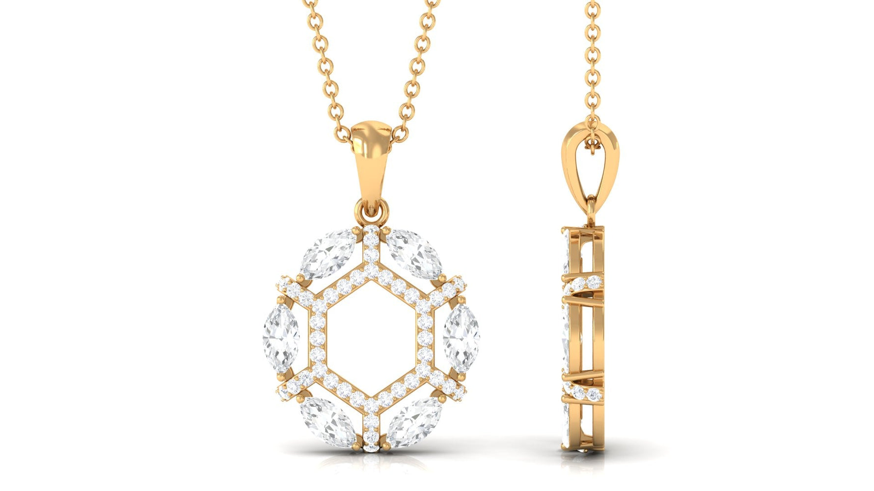 1.25 CT Certified Moissanite Art Deco Pendant Necklace