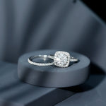 3.25 CT Round Certified Moissanite Wedding Silver Ring Set with Halo