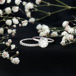Round Shape Moissanite Solitaire Wedding Ring Set