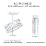 Round shape Solitaire Moissanite Trio Wedding Ring Set