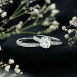 Certified 8 MM Moissanite Solitaire Wedding Ring Set