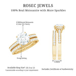 Certified 8 MM Moissanite Solitaire Wedding Ring Set