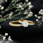 Certified 8 MM Moissanite Solitaire Wedding Ring Set