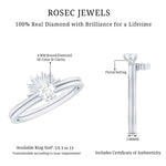 1/4 CT Round Diamond Sunburst Wedding Ring Set in Gold