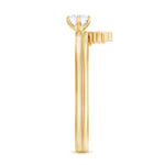 1/4 CT Round Diamond Sunburst Wedding Ring Set in Gold