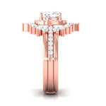 Cushion Cut Moissanite Vintage Inspired Wedding Ring Set