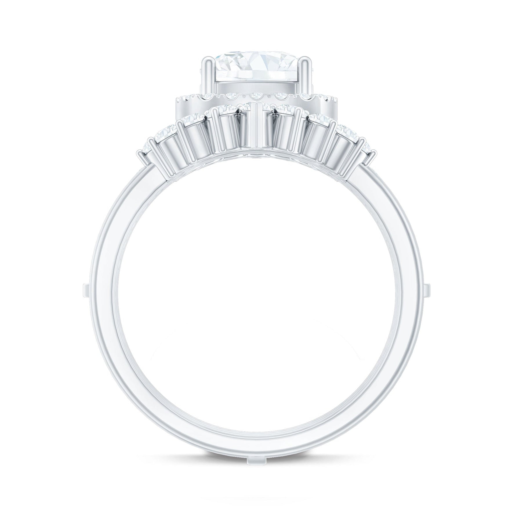 Cushion Cut Moissanite Vintage Inspired Wedding Ring Set