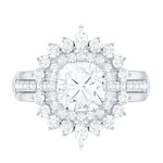 Cushion Cut Moissanite Vintage Inspired Wedding Ring Set