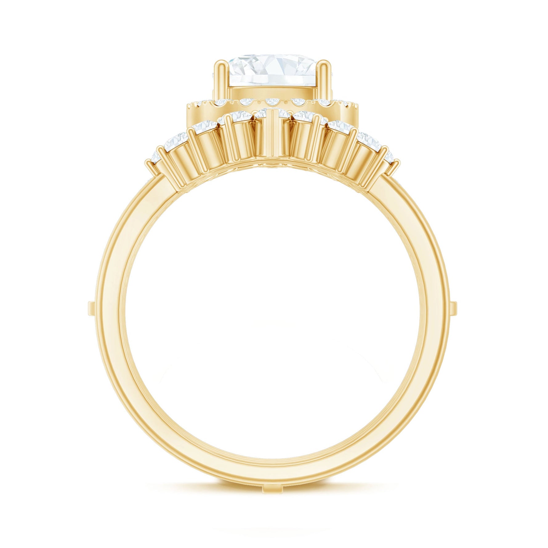 Cushion Cut Moissanite Vintage Inspired Wedding Ring Set