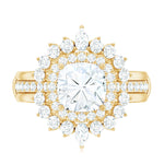 Cushion Cut Moissanite Vintage Inspired Wedding Ring Set