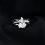 Certified 6X8 MM Oval Lab Grown Diamond Engagement Ring With Enhancer