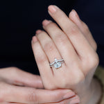 Certified 6X8 MM Oval Lab Grown Diamond Engagement Ring With Enhancer