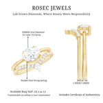 Certified 6X8 MM Oval Lab Grown Diamond Engagement Ring With Enhancer