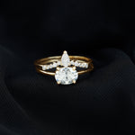 Certified 6X8 MM Oval Lab Grown Diamond Engagement Ring With Enhancer