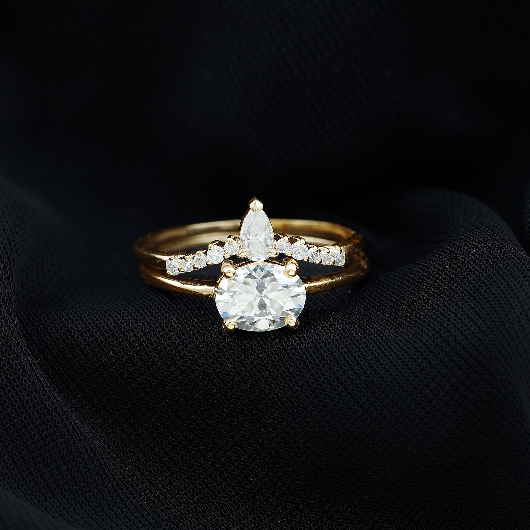 Certified 6X8 MM Oval Lab Grown Diamond Engagement Ring With Enhancer