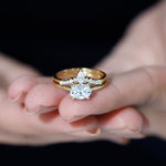 Certified 6X8 MM Oval Lab Grown Diamond Engagement Ring With Enhancer